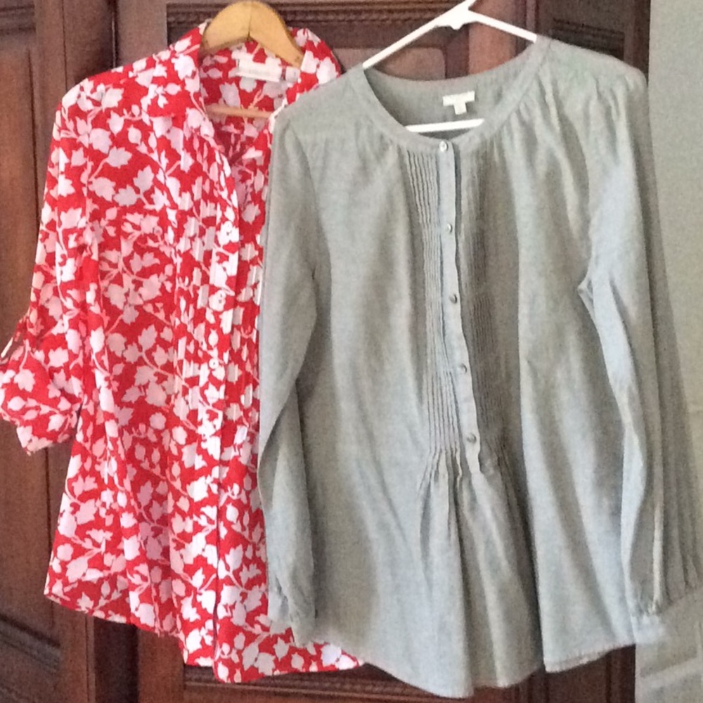 Two Pintuck Cotton Shirts